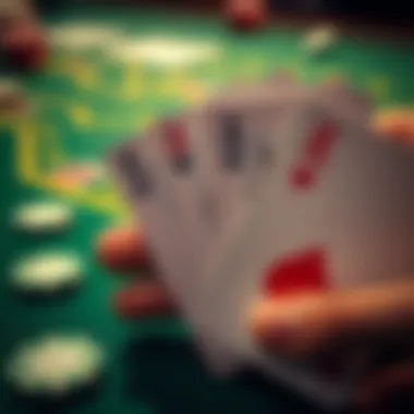 Close-up of baccarat cards revealing winning hand