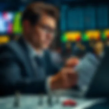 Strategic Betting Analysis A confident bettor analyzing statistics and odds
