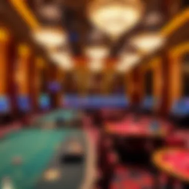Elegant Casino Gaming Space Luxurious casino interior highlighting gaming tables