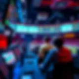 Exciting Sports Betting Atmosphere High-stakes betting environment showcasing a vibrant sports event