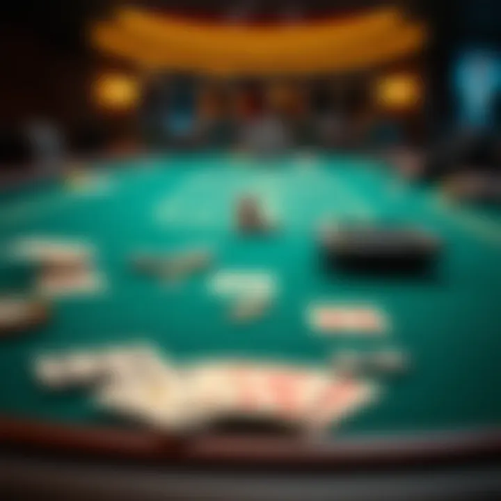 An elegant blackjack table with cards laid out neatly