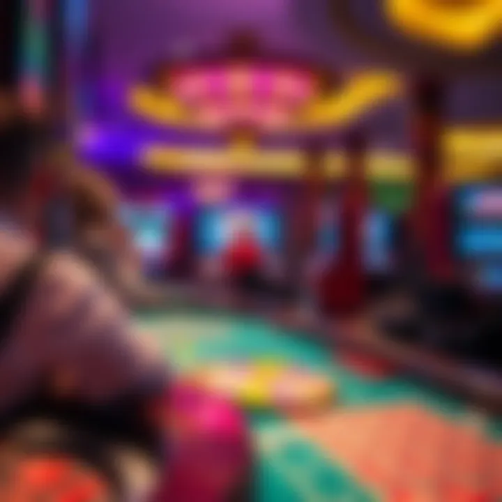 Casino scene highlighting various games of chance