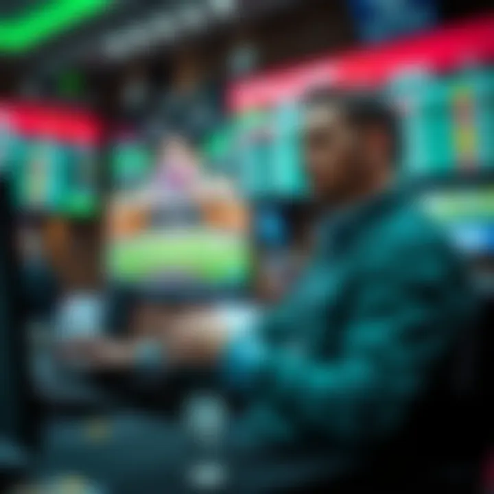 User engaging with live betting features