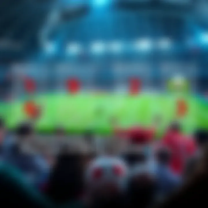 Illustration of various betting features including live odds and statistics.