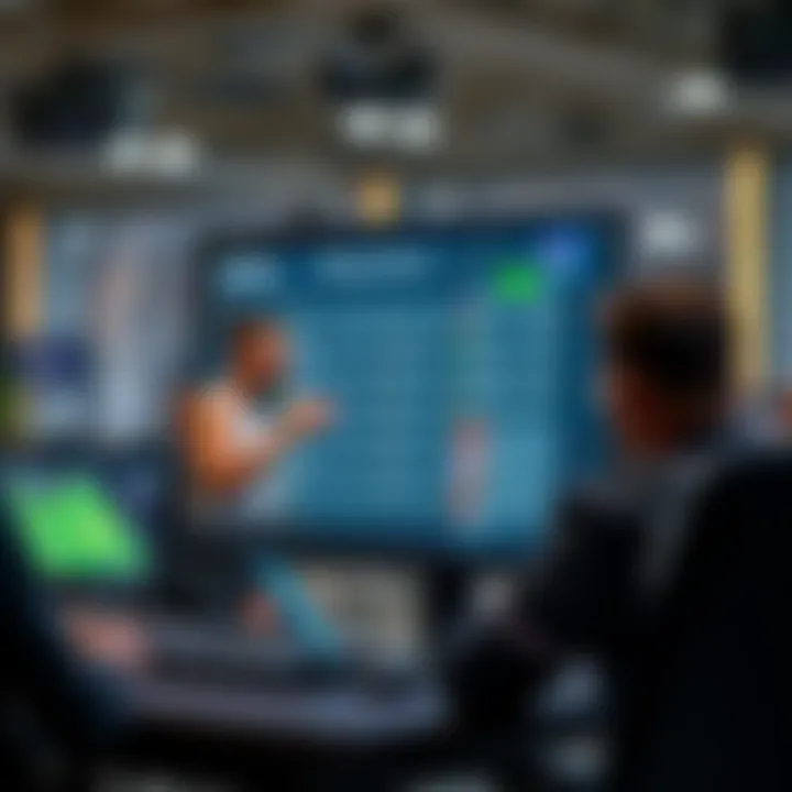 A sophisticated betting software interface showcasing user-friendly design elements.