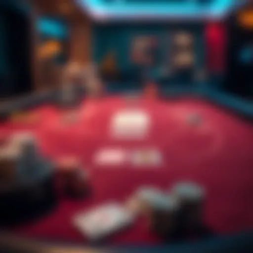 Strategic layout of a blackjack table with cards