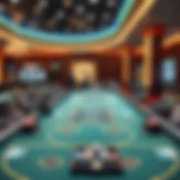 Cash game table setup in a modern casino