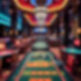 An immersive casino environment showcasing various gaming tables