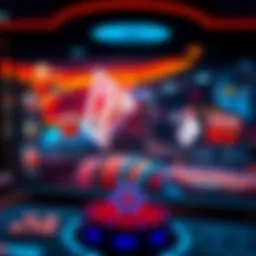 A futuristic online casino interface showcasing advanced features