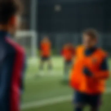 Players undergoing fitness drills on the training ground
