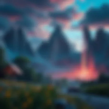 A captivating landscape from a video game showcasing vibrant colors and detailed environment