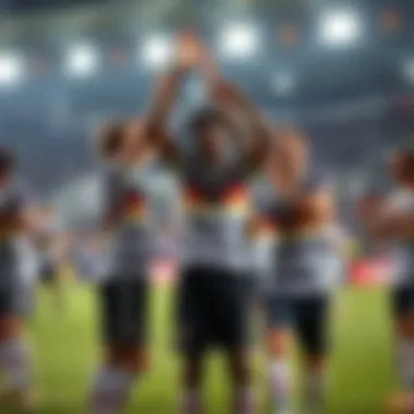 Celebration after a successful international match