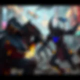 An intricate gameplay scene from League of Legends highlighting strategic maneuvers.