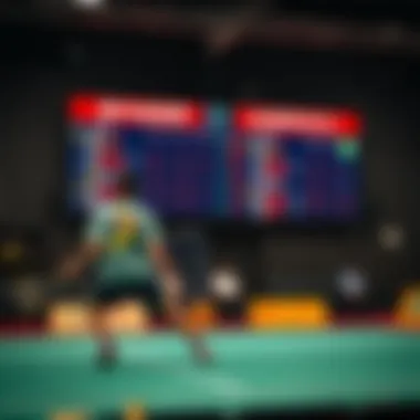 Digital display of up-to-date badminton scores