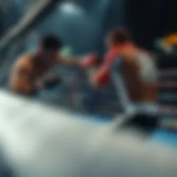 A dynamic MMA fight showcasing the intensity of mixed martial arts