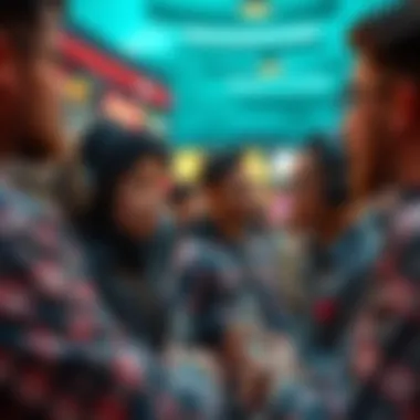 Illustration of networking among betting enthusiasts