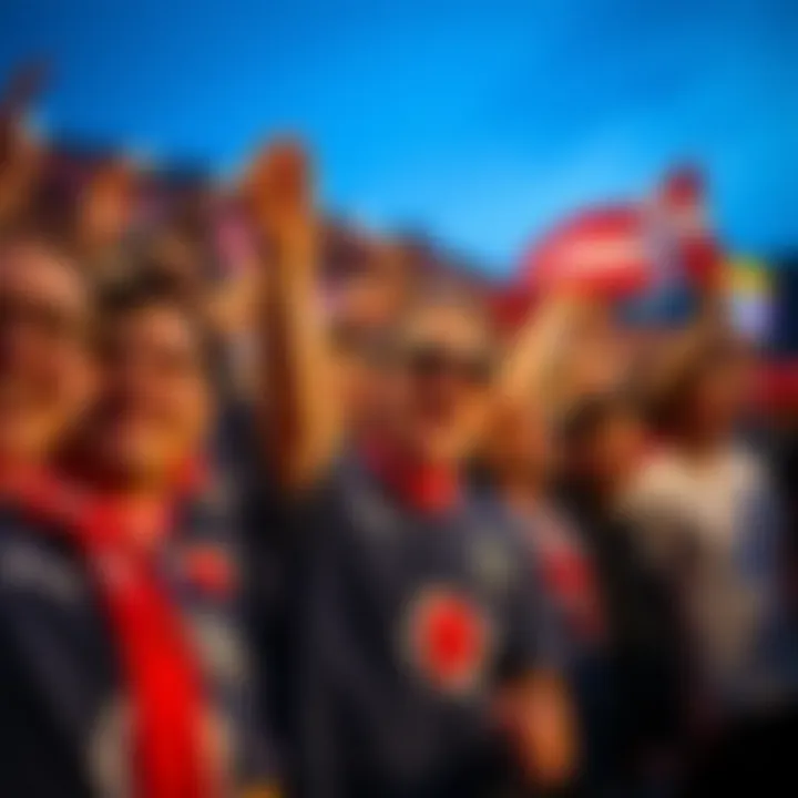 Fans passionately supporting the team