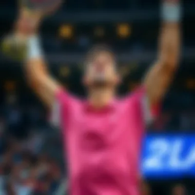 Djokovic celebrating a grand slam victory