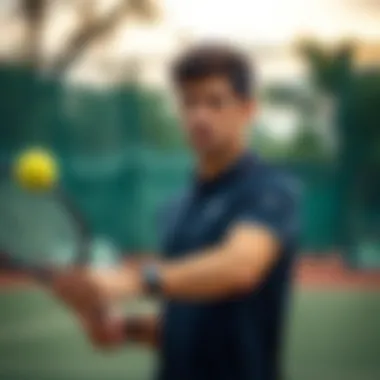 A young Novak Djokovic training on the court