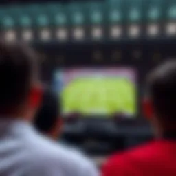 A high-definition broadcast of an international football match