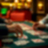 A strategic card layout showcasing blackjack gameplay