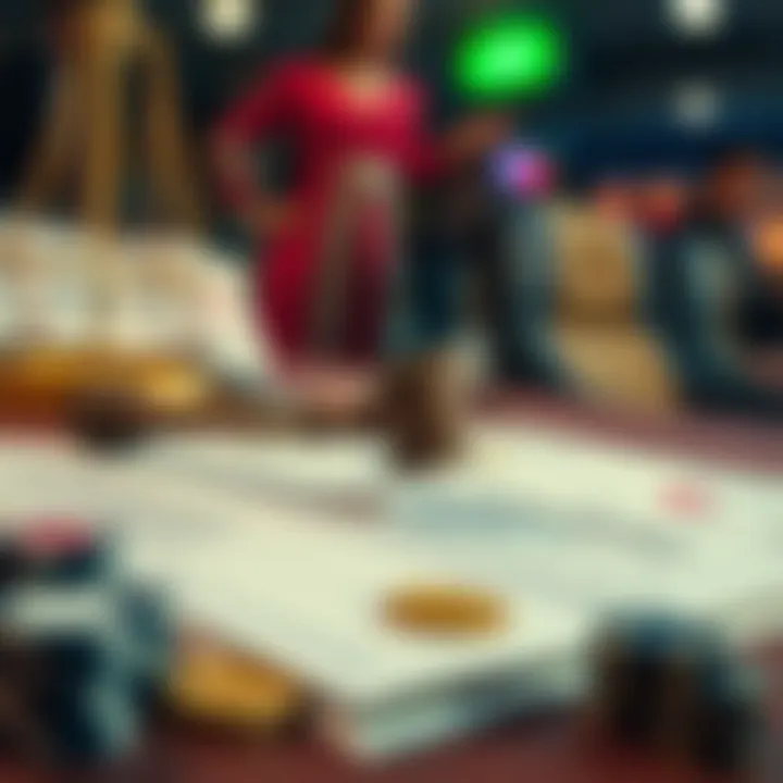 Legal documents representing regulations in online casinos