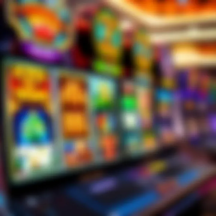 Diverse Themes of Online Slots Vibrant and colorful online slot machine interface showcasing various themes