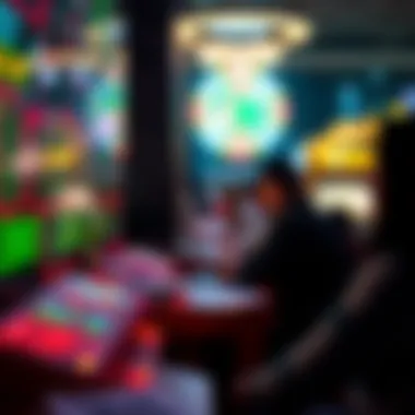 An abstract illustration of technology intertwining with gambling