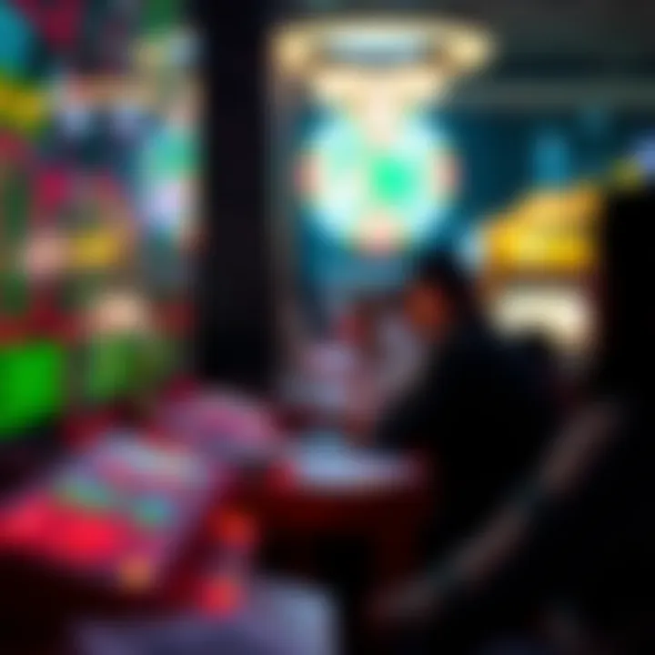 An abstract illustration of technology intertwining with gambling