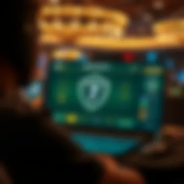 A secure online gambling platform interface showcasing user safety features.