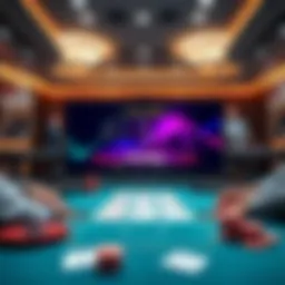 Engaging online poker table with virtual cards