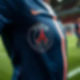 Detailed view of the PSG 2023/24 jersey design elements