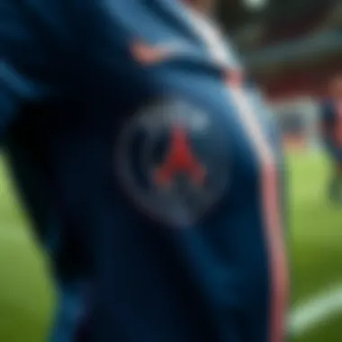Detailed view of the PSG 2023/24 jersey design elements