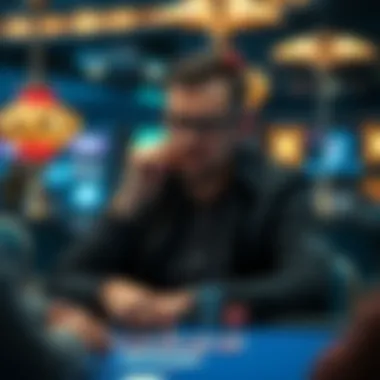 Strategic Thinking in Cash Game Play Player contemplating strategies at a poker table
