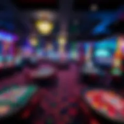 A vibrant casino floor showcasing diverse gaming tables