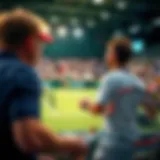 A vibrant tennis match in full swing, showcasing the excitement of live streaming