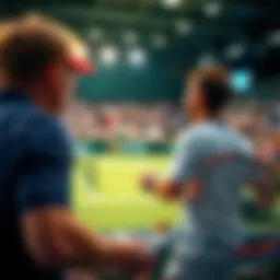 A vibrant tennis match in full swing, showcasing the excitement of live streaming