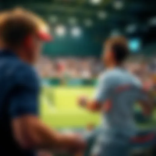 A vibrant tennis match in full swing, showcasing the excitement of live streaming
