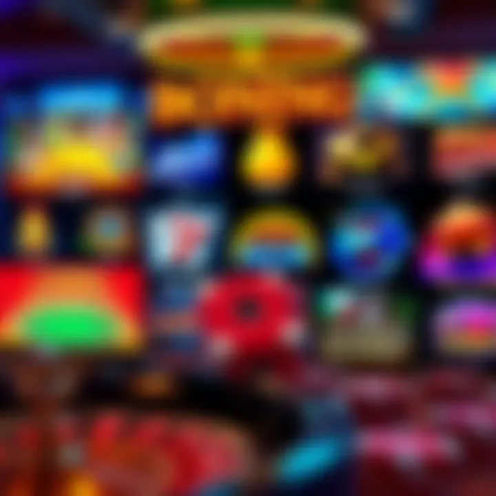 Engaging graphic showcasing various casino games offered online