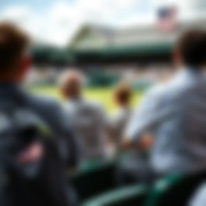 Spectators enjoying the Wimbledon atmosphere